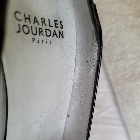 Vintage Charles Jourdan black leather heeled shoes, size 6B - Picture 6 of 6